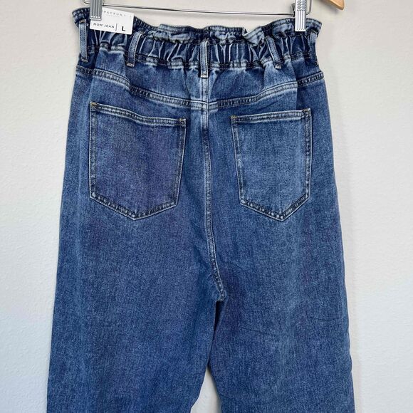 PacSun Seabreak Paperbag Waist High Rise Mom Jeans Tapered Leg Zip Fly NWT LARGE - Picture 5 of 11